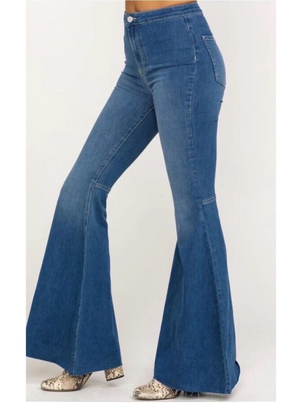 Free People We The Free Just Float On Flare Jeans it Jericho Blue 70s western 28